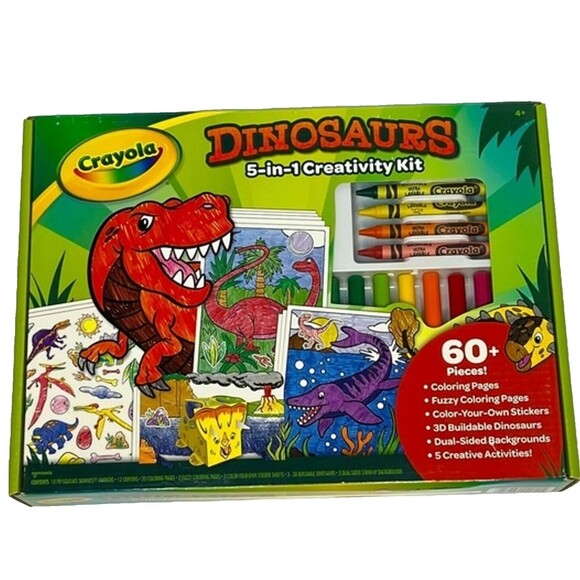 Crayola Dinosaurs 5-in-1 Art Creativity Coloring Kit for Children Ages 4+ NEW! - Picture 1 of 5